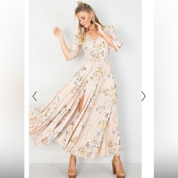 Boho Summer Festival Floral Maxi Dress - Lone Traveller - Picture 1 of 9